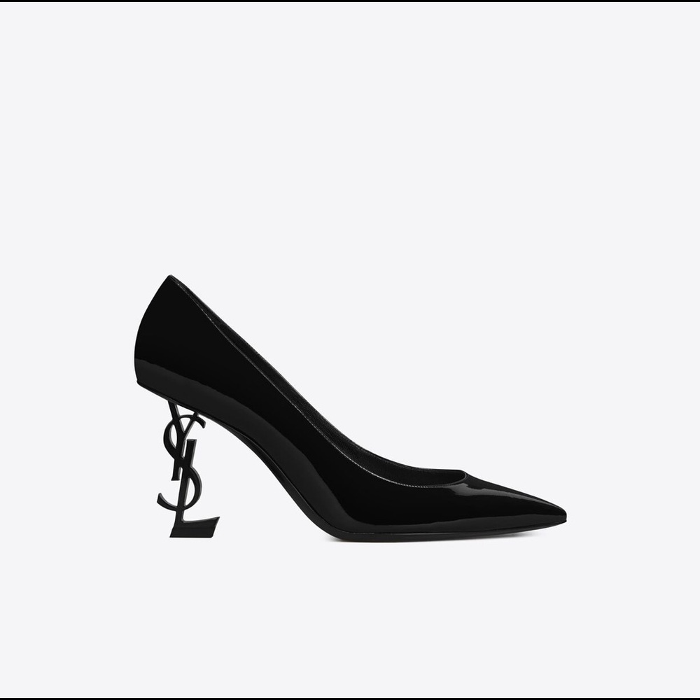 YSL OPYUM PUMPS IN PATENT LEATHER wt BLACK HEEL